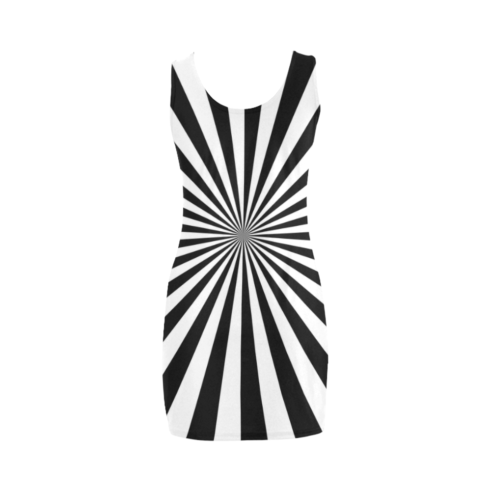 Black and White Bold Rays Dress Medea Vest Dress (Model D06)