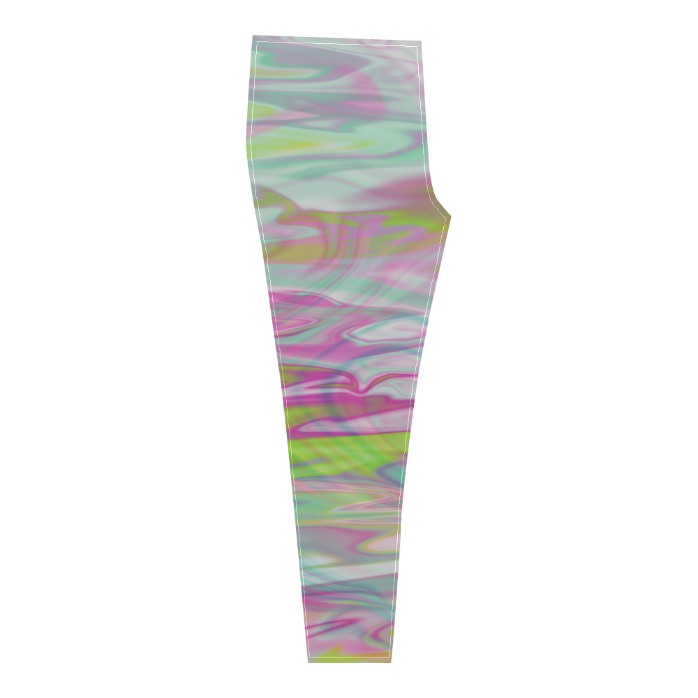 Pastel Iridescent Marble Waves Pattern Cassandra Women's Leggings (Model L01)