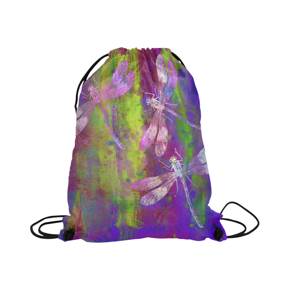 A Dragonflies QY Large Drawstring Bag Model 1604 (Twin Sides)  16.5"(W) * 19.3"(H)