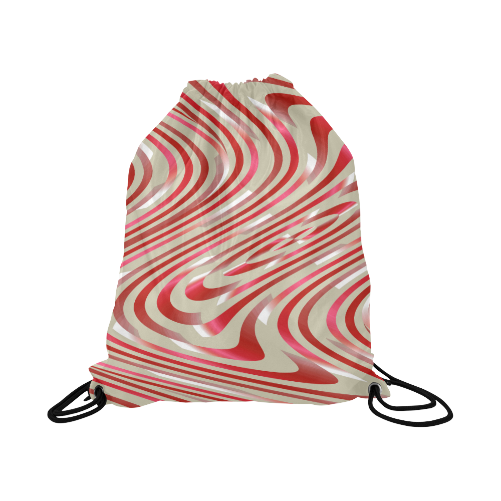 Abstract Zebra A Large Drawstring Bag Model 1604 (Twin Sides)  16.5"(W) * 19.3"(H)