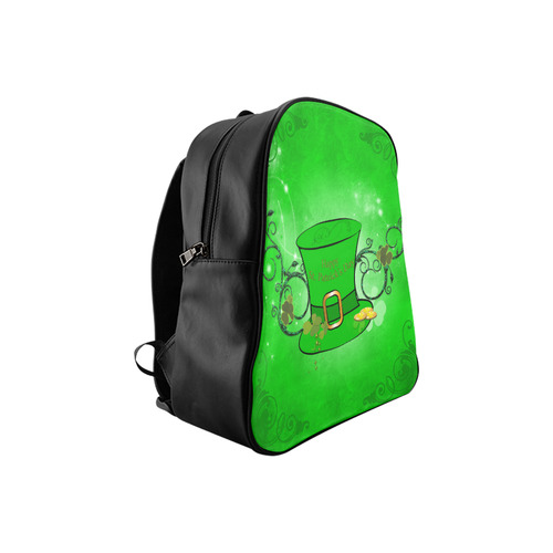 Happy St. Patrick's day, hat and clovers School Backpack (Model 1601)(Small)