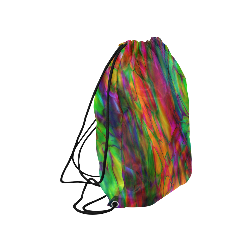 Abstract Large Drawstring Bag Model 1604 (Twin Sides)  16.5"(W) * 19.3"(H)