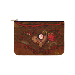 Steampunk heart with roses, valentines Carry-All Pouch 9.5''x6''