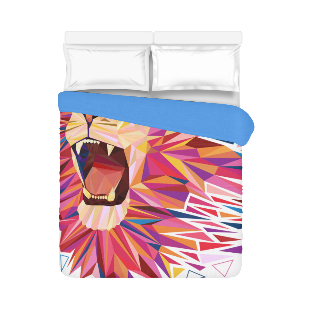 lion roaring polygon triangles Duvet Cover 86"x70" ( All-over-print)