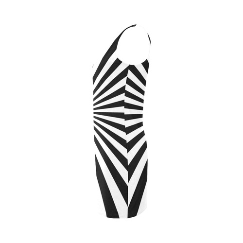 Black and White Bold Rays Dress Medea Vest Dress (Model D06)