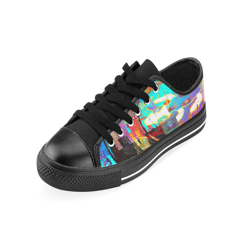 Abstract Art The Way Of Lizard multicolored Men's Classic Canvas Shoes/Large Size (Model 018)