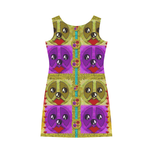 peace dogs Round Collar Dress (D22)