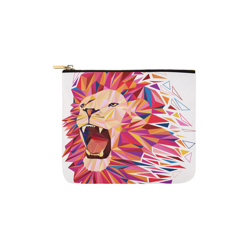 lion roaring polygon triangles Carry-All Pouch 6''x5''