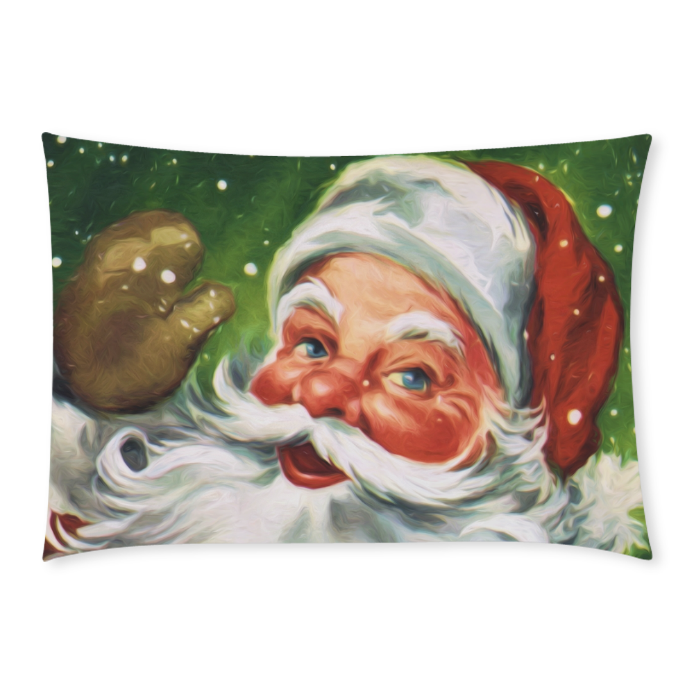 A cute Santa Claus Face - Christmas Custom Rectangle Pillow Case 20x30 (One Side)