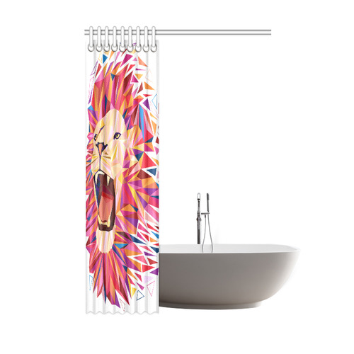 lion roaring polygon triangles Shower Curtain 48"x72"
