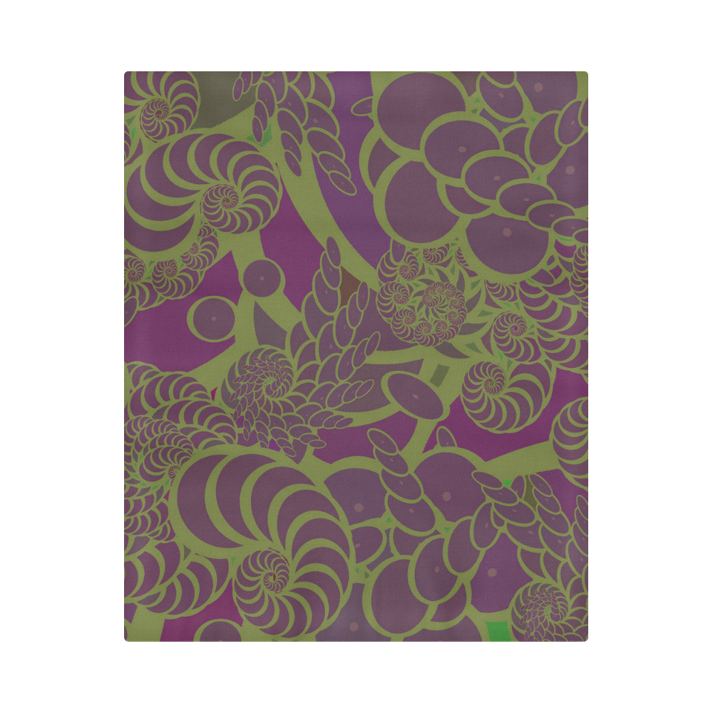 Purple Swirls and Fossils Duvet Cover 86"x70" ( All-over-print)