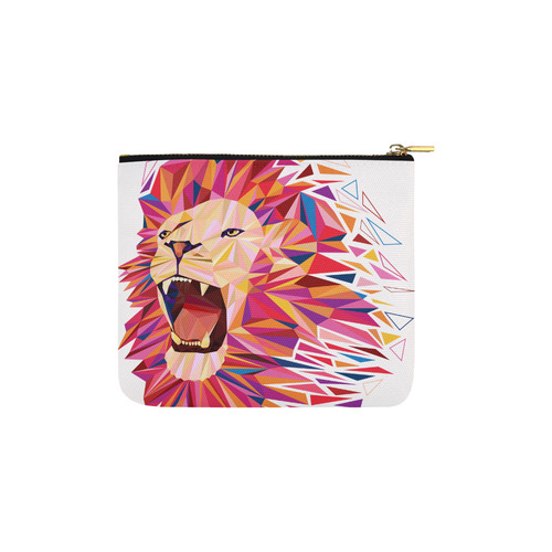 lion roaring polygon triangles Carry-All Pouch 6''x5''