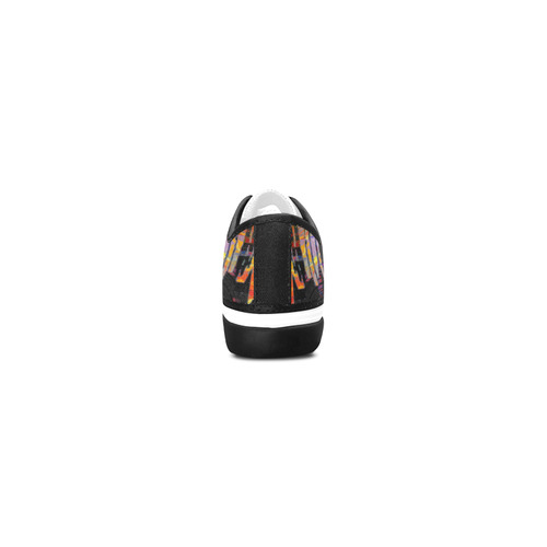 Abstract Art The Way Of Lizard multicolored Women's Canvas Zipper Shoes/Large Size (Model 001)
