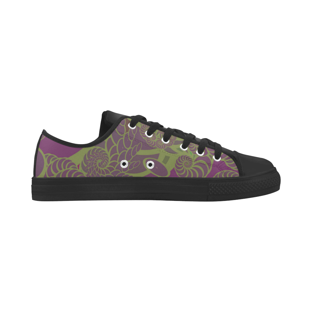 Purple Swirls and Fossils Microfiber Leather Men's Shoes/Large Size (Model 031)