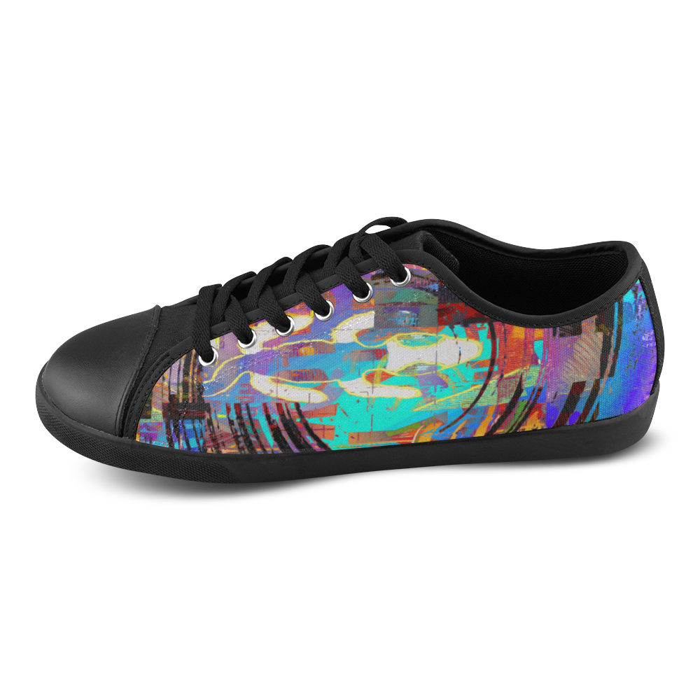 Abstract Art The Way Of Lizard multicolored Canvas Shoes for Women/Large Size (Model 016)