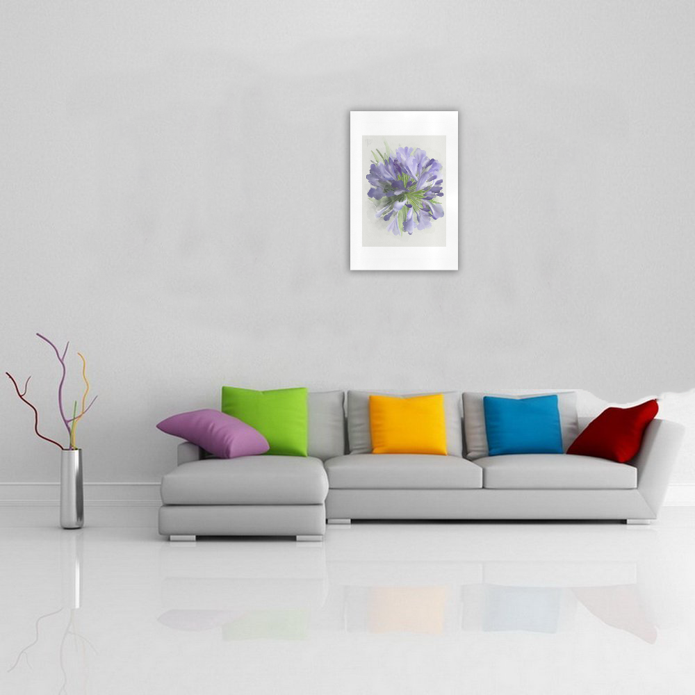 Delicate floral watercolor Purple Flower Art Print 19‘’x28‘’