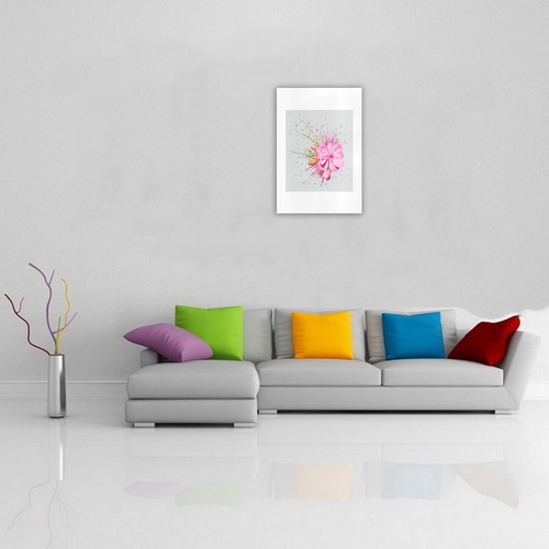 Pink flower color splash, floral watercolor Art Print 19‘’x28‘’