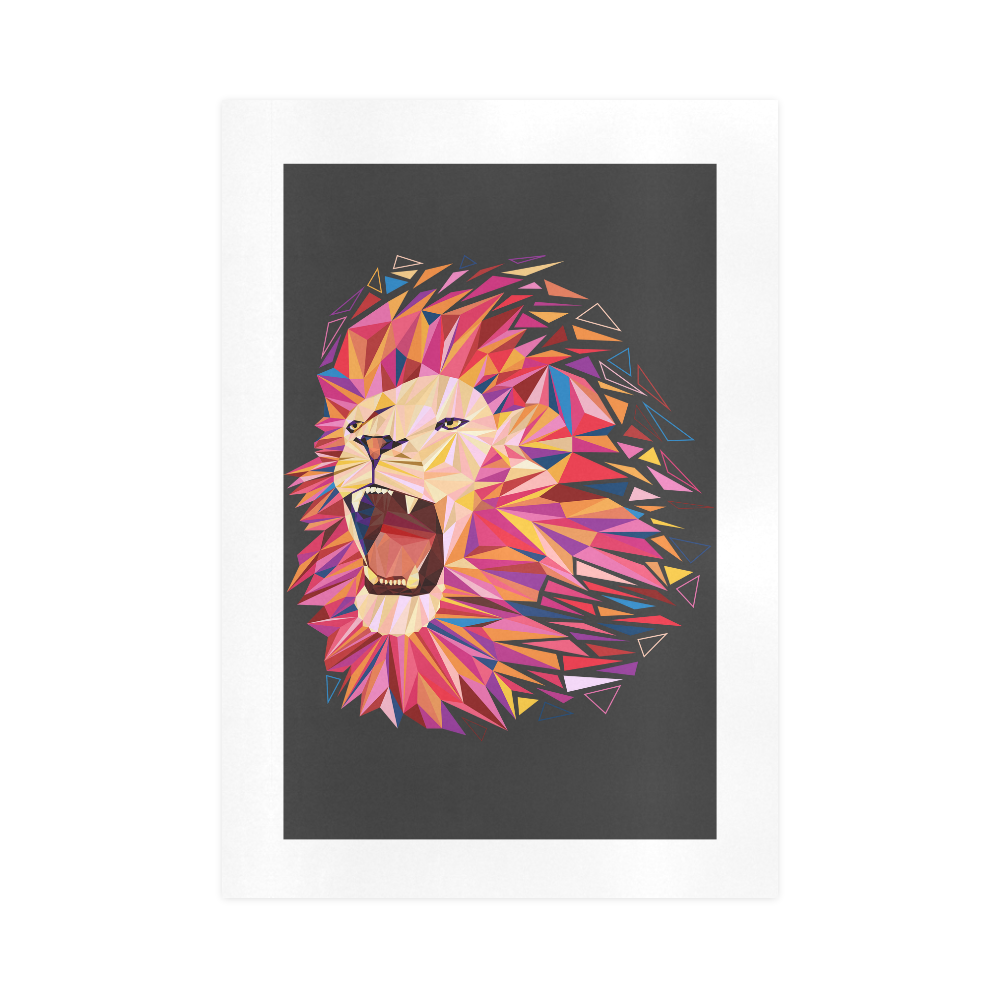 lion roaring polygon triangles Art Print 16‘’x23‘’
