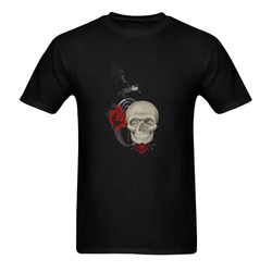 Gothic Skull With Raven And Roses Sunny Men's T- shirt (Model T06)