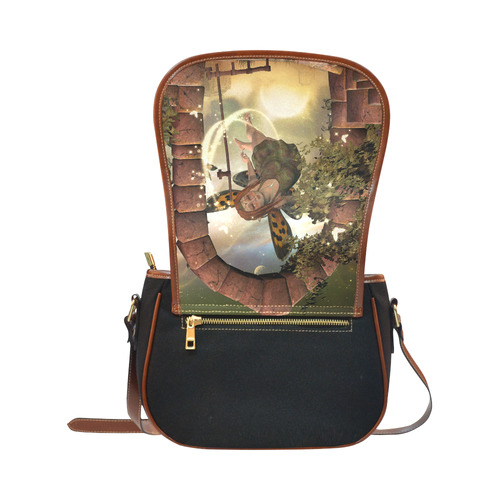 Totally in love, cute fairy Saddle Bag/Small (Model 1649)(Flap Customization)