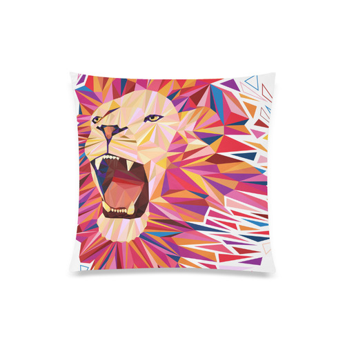lion roaring polygon triangles Custom Zippered Pillow Case 20"x20"(One Side)