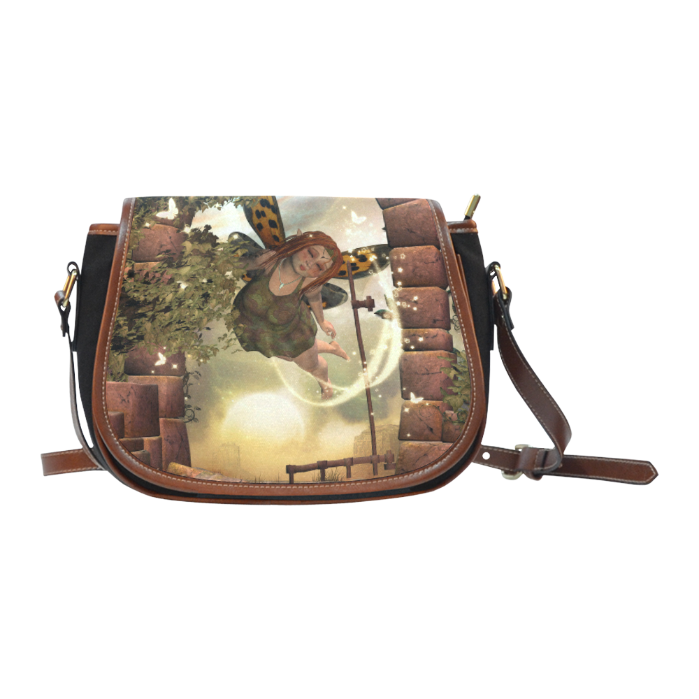 Totally in love, cute fairy Saddle Bag/Small (Model 1649)(Flap Customization)