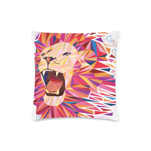 lion roaring polygon triangles Custom Zippered Pillow Case 16"x16"(Twin Sides)