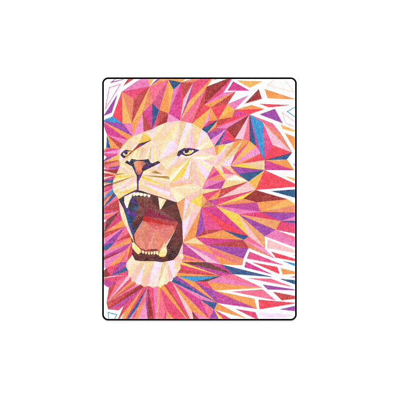lion roaring polygon triangles Blanket 40"x50"