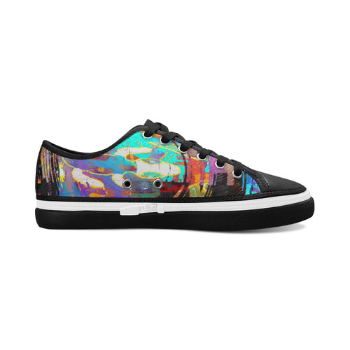 Abstract Art The Way Of Lizard multicolored Women's Canvas Zipper Shoes/Large Size (Model 001)