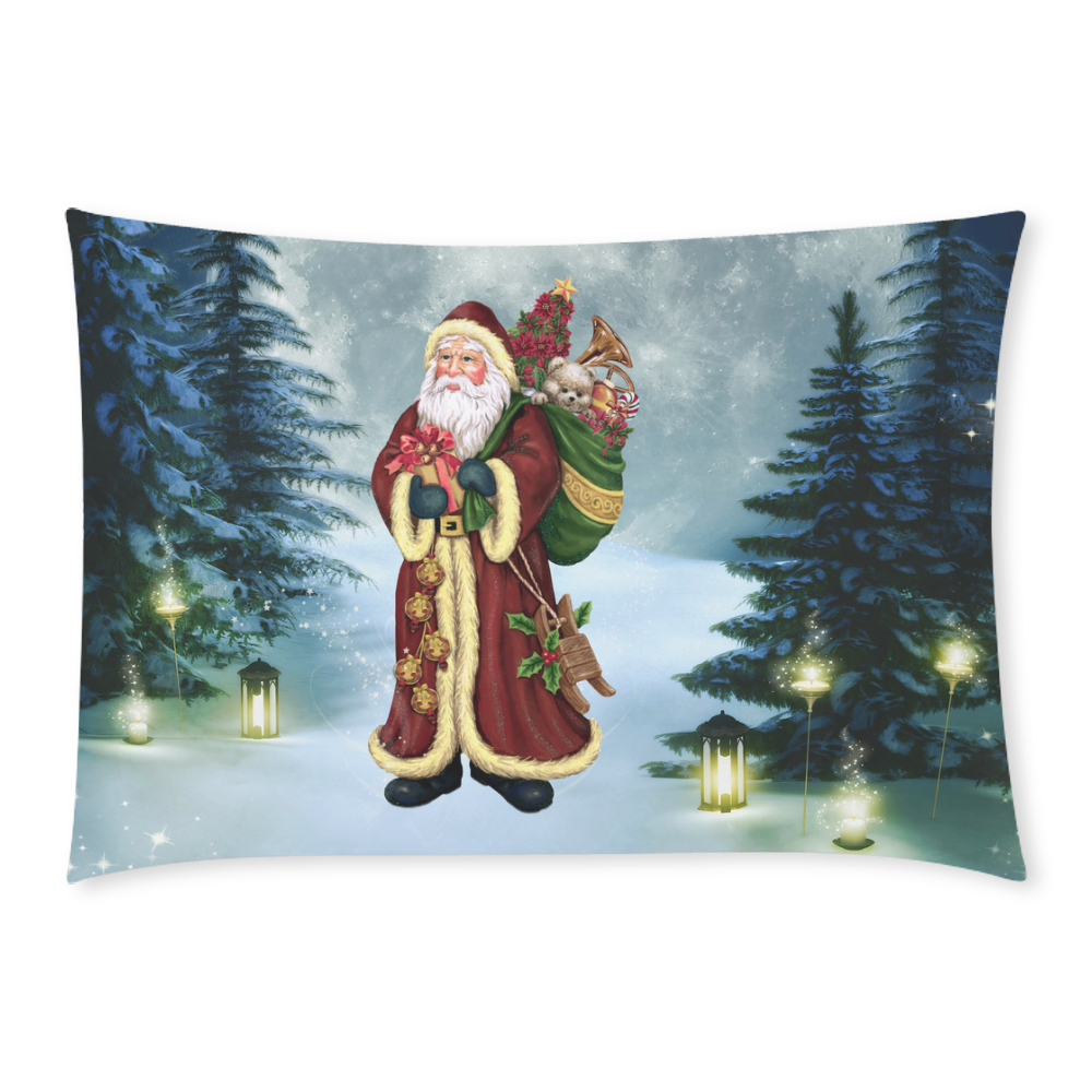 Santa Claus In The Forest - Christmas Custom Rectangle Pillow Case 20x30 (One Side)
