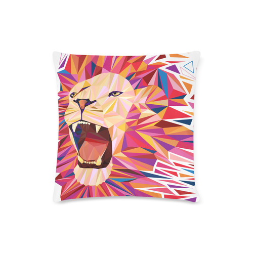 lion roaring polygon triangles Custom Zippered Pillow Case 16"x16" (one side)