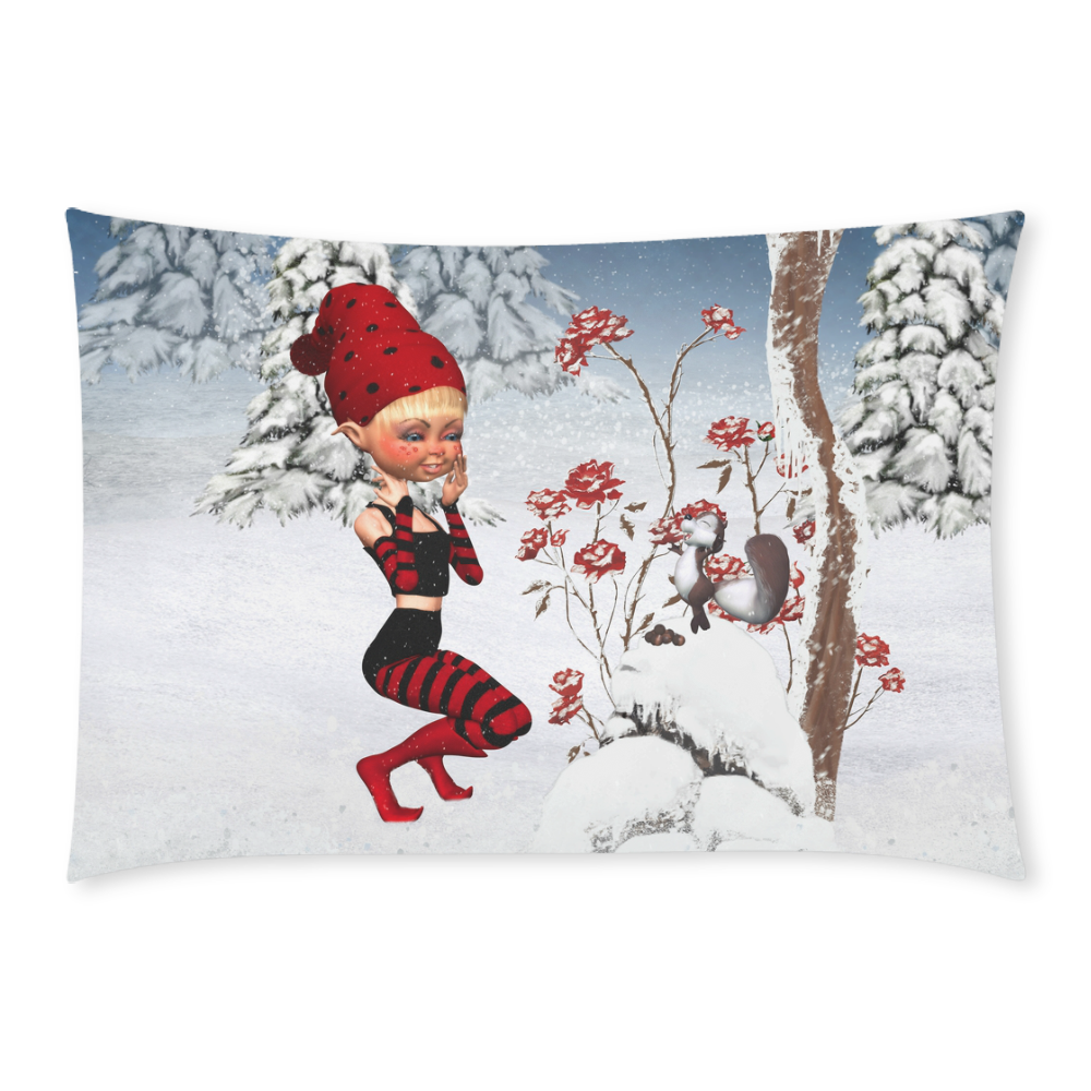 Winter Christmas Fairy Tale Custom Rectangle Pillow Case 20x30 (One Side)