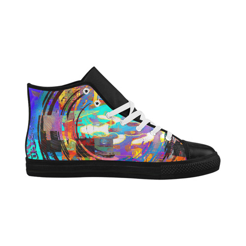 Abstract Art The Way Of Lizard multicolored Aquila High Top Microfiber Leather Women's Shoes/Large Size (Model 032)