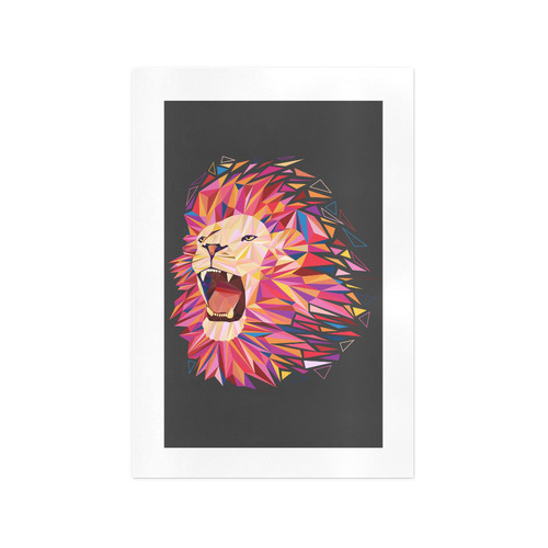 lion roaring polygon triangles Art Print 13‘’x19‘’