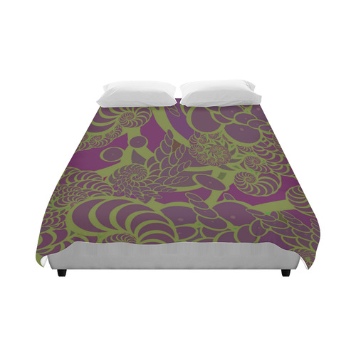 Purple Swirls and Fossils Duvet Cover 86"x70" ( All-over-print)