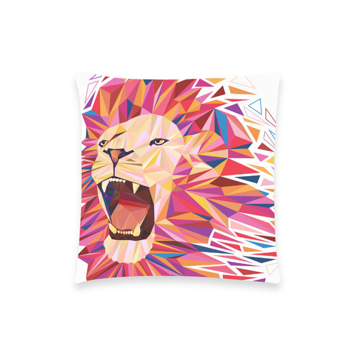 lion roaring polygon triangles Custom  Pillow Case 18"x18" (one side) No Zipper