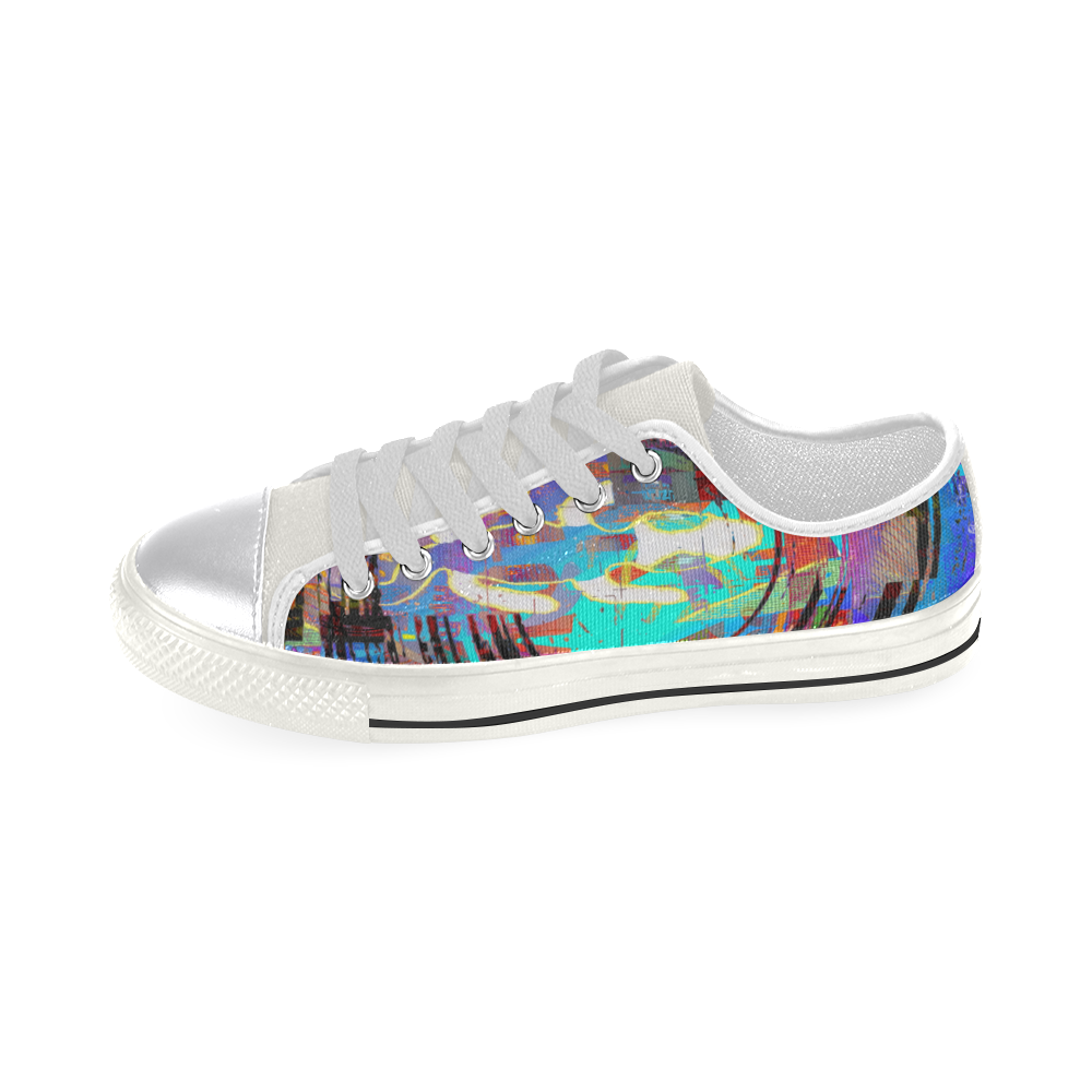 Abstract Art The Way Of Lizard multicolored Canvas Women's Shoes/Large Size (Model 018)