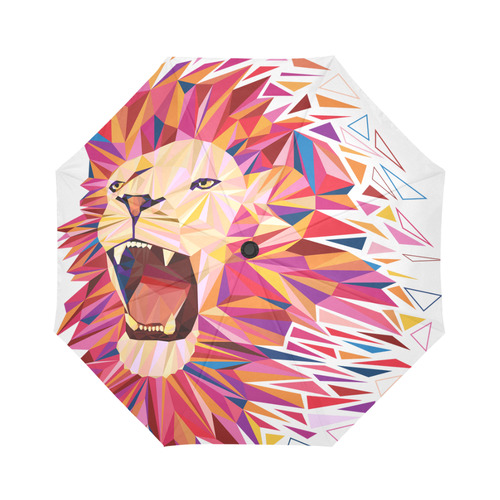 lion roaring polygon triangles Auto-Foldable Umbrella (Model U04)