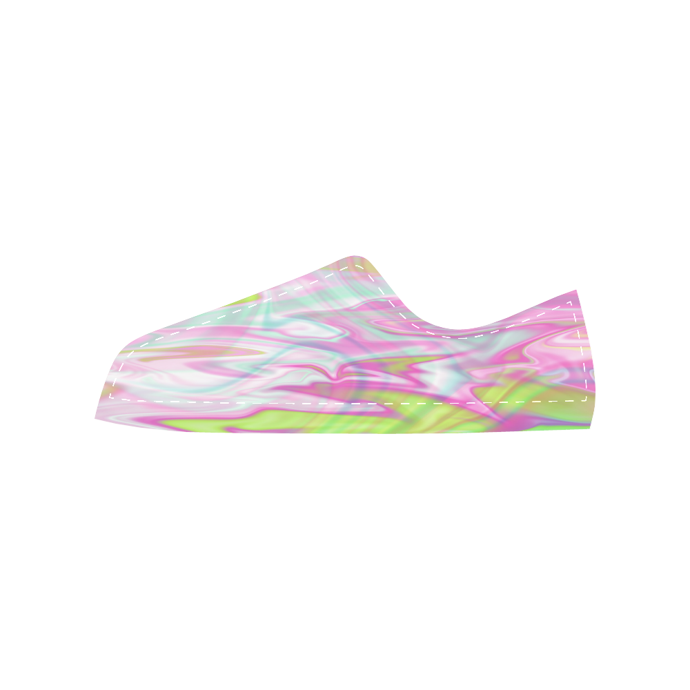Pastel Iridescent Marble Waves Pattern Men's Classic Canvas Shoes/Large Size (Model 018)