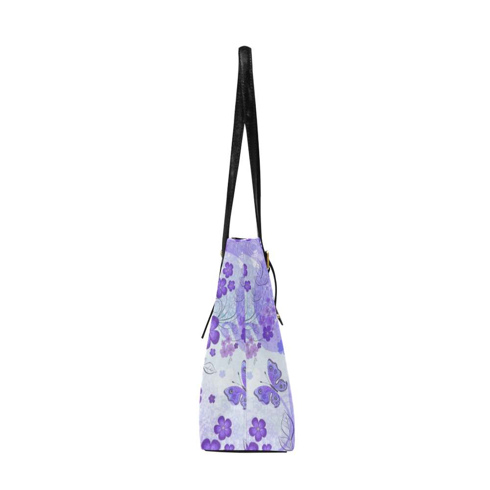 Purple Butterfly Garden Euramerican Tote Bag/Large (Model 1656)