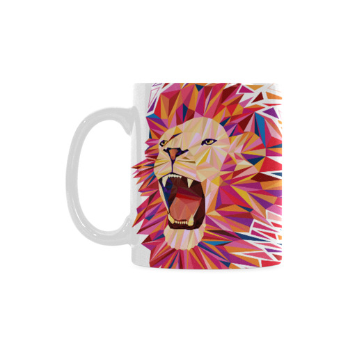 lion roaring polygon triangles White Mug(11OZ)