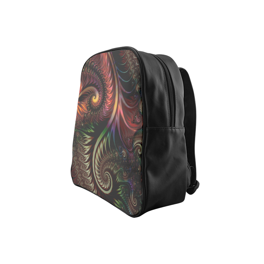 fractal pattern with dots and waves 3 School Backpack (Model 1601)(Small)