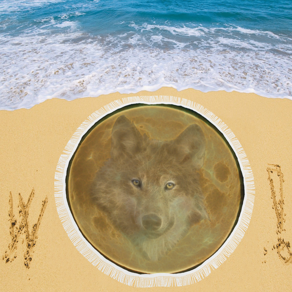 The Wolf in the Moon Circular Beach Shawl 59"x 59"