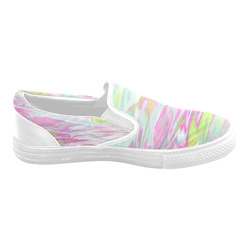 Pastel Iridescent Marble Waves Pattern Men's Slip-on Canvas Shoes (Model 019)