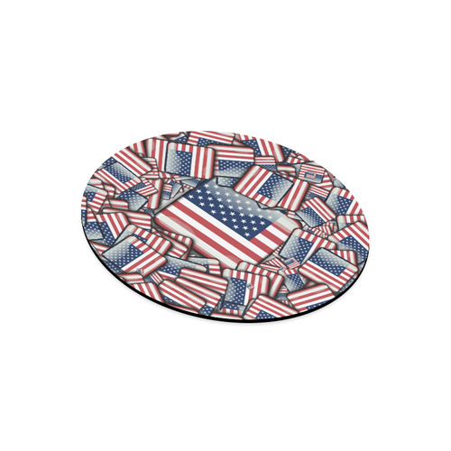 Flag_United_States_by_JAMColors Round Mousepad