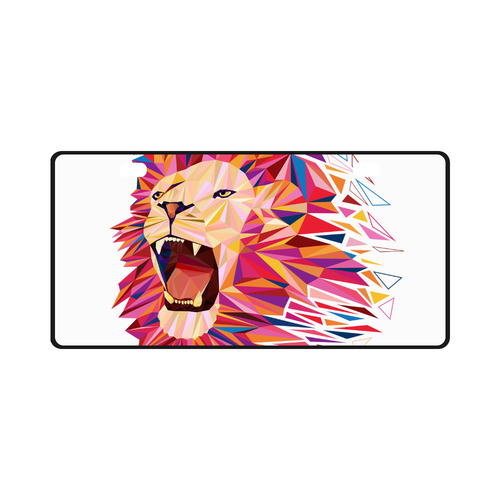 lion roaring polygon triangles License Plate