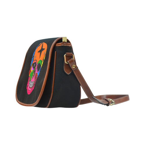 Skull Popart by Popart Lover Saddle Bag/Small (Model 1649)(Flap Customization)