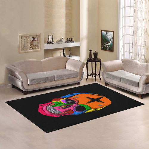 Skull Popart by Popart Lover Area Rug7'x5'