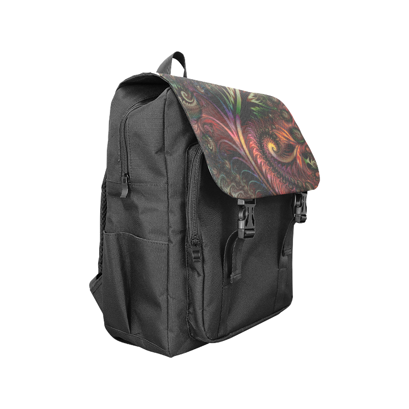 fractal pattern with dots and waves 3 Casual Shoulders Backpack (Model 1623)