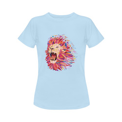 lion roaring polygon triangles Women's Classic T-Shirt (Model T17）